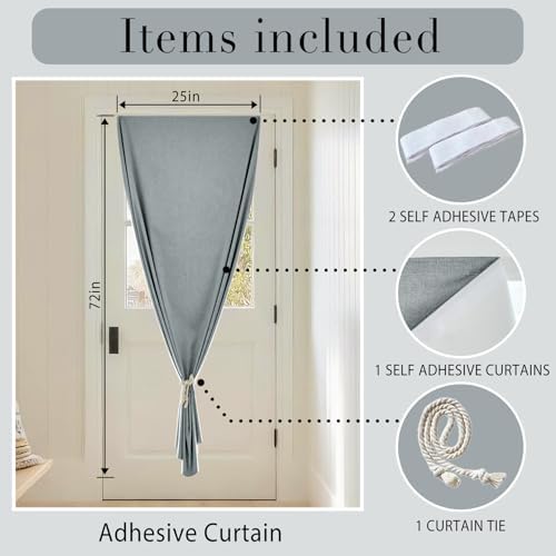 100% Blackout French Door Curtain- Privacy Thermal Insulated Door Window Curtain - Image 6