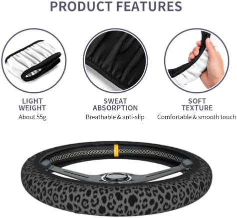 Leopard Steering Wheel Covers Non Slip Neoprene Steering Wheel Protector Cover - Image 3
