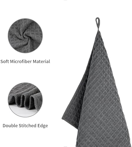 watchget 4 Pack Microfiber Espresso Barista Cleaning Towels, Dark Grey - Image 3