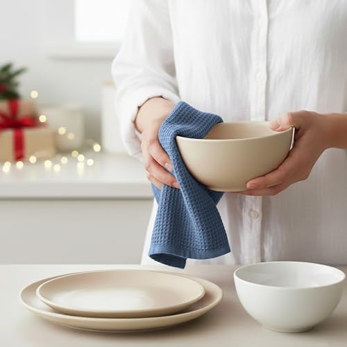 PurpleEssences Solid Kitchen Cloths, Dish Towel 15x25 Set of 4 - Image 4