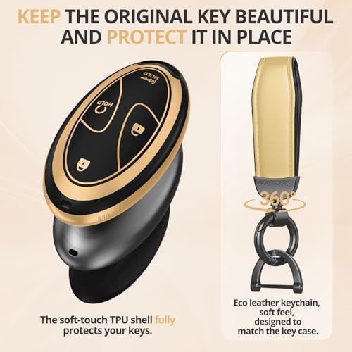 for Hyundai Key Fob Cover & Leather Keychain - Image 3