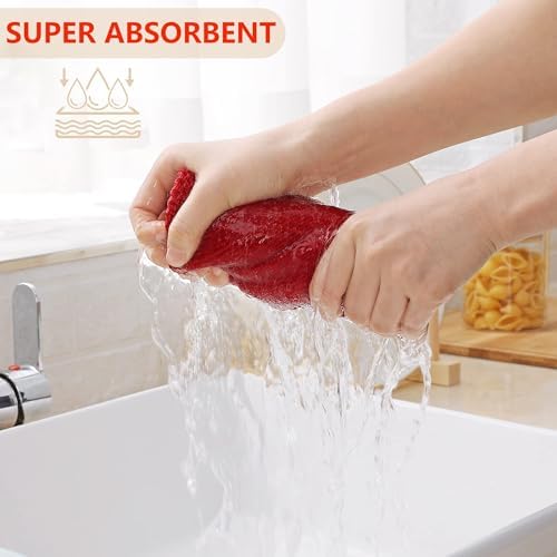Homaxy 100% Cotton Waffle Weave Kitchen Dish Cloths 24-Pack - Image 3