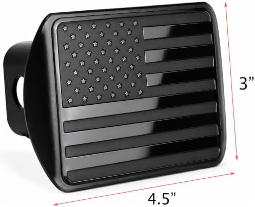 2" American Black Flag Stainless Steel Hitch Cover - Image 3