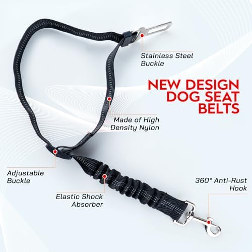 Dog Seat Belt for Car, 2 Pack Adjustable Dog Car - Image 3
