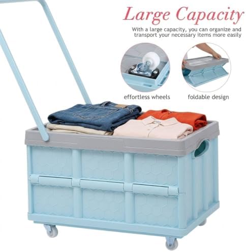 Collapsible Storage Bins with Lids, Folding Plastic Stackable Utility Crates 30L - Image 6