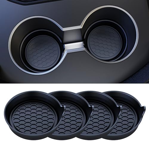 Amooca 4-Pack Car Cup Coaster Silicone Spill-Proof Cup Holder Inserts by Amooca