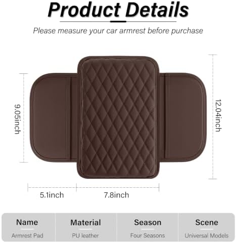 Amiss Car Center Console, Upgraded Leather Car Armrest Cushion, Fits Most - Image 2