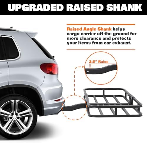 WEIZE 53" x 19" Hitch Mount Cargo Carrier Basket 500LB Capacity - Image 2