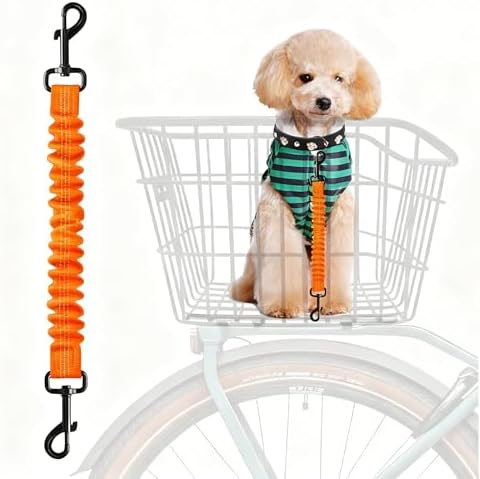 Dog Seat Belt for Bike Basket, Shock Absorbing Lead Bicycle Safety Leash by WelcometoMATTISAM