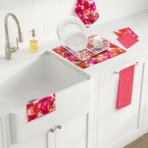 Ritz 6-Piece Poppy & Long Dots Microfiber Dish Cloth Set – Vibrant Watercolor - Image 5