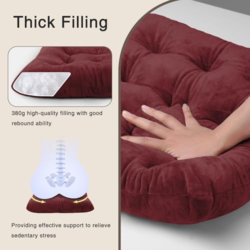 OVOV 4 Pack Chair Cushions for Dining Chairs 15.5"x15.5" Burgundy - Image 6