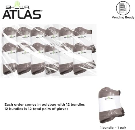 SHOWA Atlas 300 Original 1994 Crinkle Grip Work Gloves, - Image 3