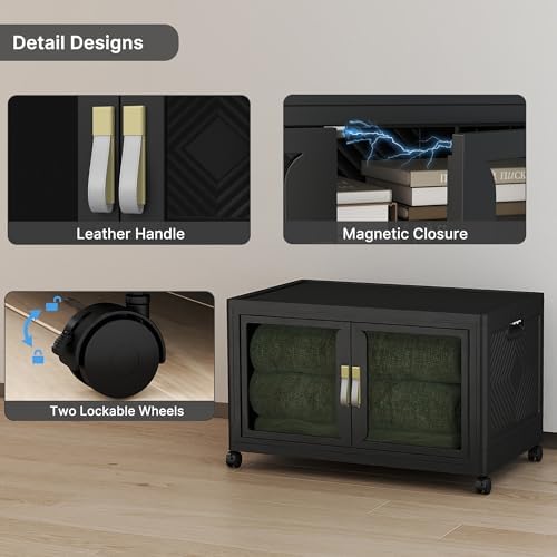 Stackable Storage Bins with Doors & Lids & Wheels - Image 5