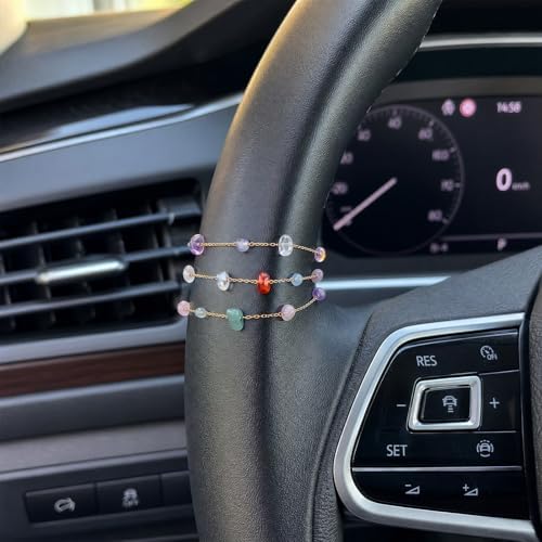 Natural Stone Rearview Mirror Charm Boho Aesthetic Colorful - Image 5