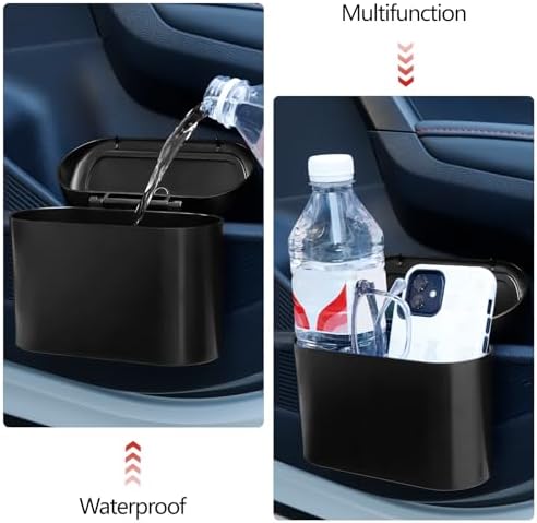 NBTEPEM Car Trash Can with Lid, Mini Auto Garbage Can with 30 Trash Bags - Image 6