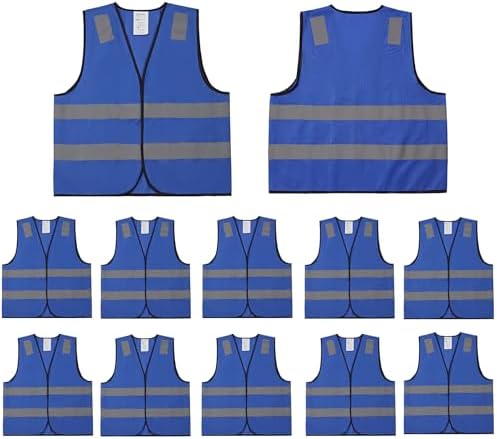 Blue Safety Vests 10 Pack by SafetyClothing
