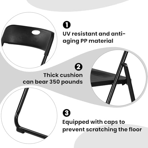 7 Piece Plastic Folding Table Chairs Set - Image 5