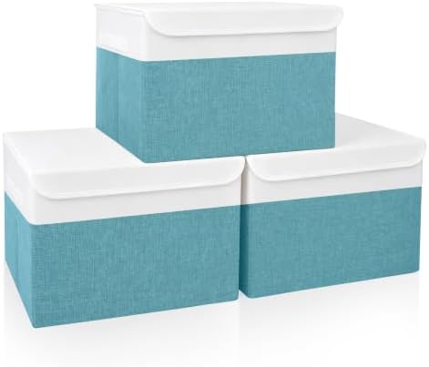 Large 17" 42 Quarts Collapsible Stackable Storage Bins by Bagnizer