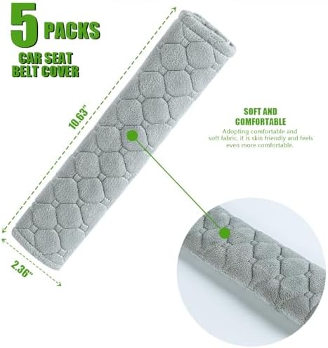 5 Pack Soft Comfort Car Seatbelt Cover Protector Pads Strap - Image 2