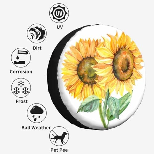 Sunflower Spare Tire Cover Yellow Sunflower Wheel Covers - Image 4