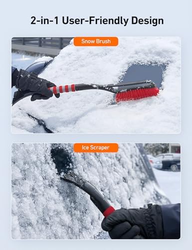 AstroAI 27" 2-in-1 Detachable Snow Brush & Ice Scrapers - Image 2