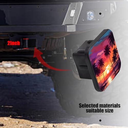 Hitch Cover Fits for 2-Inch Hitch, Tropical Sunset - Image 6