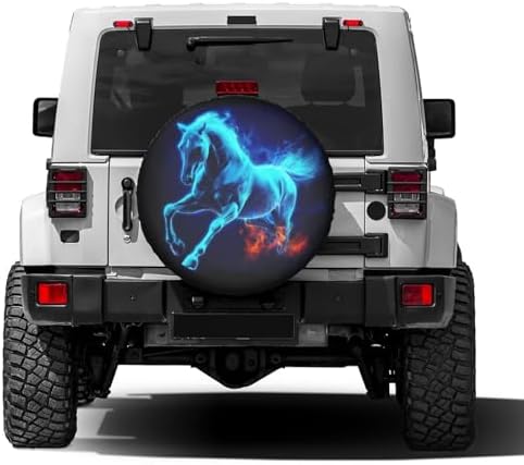 Delerain Spare Tire Cover Blue Horse Wheel Covers Waterproof Dust-Proof UV Sun - Image 2