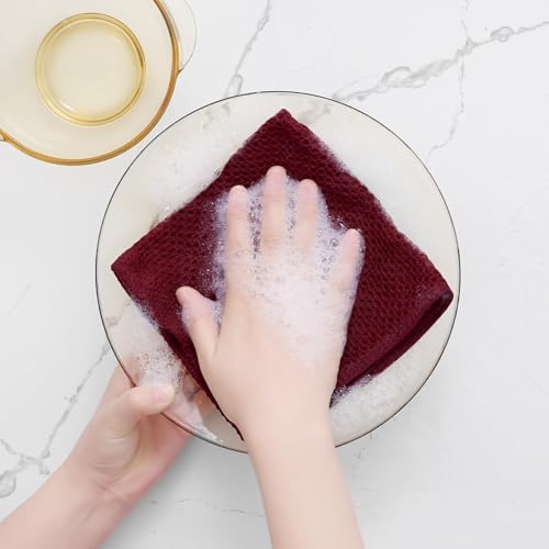 Homaxy 100% Cotton Waffle Weave Kitchen Dish Cloths 24-Pack - Image 4