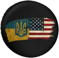 Ukrainians American Flag Tire Covers, Dust-Proof Weatherproof Wheel Covers by Unknown