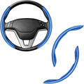 Amiss 2pcs Carbon Fiber Anti-Skid Steering Wheel Cover, Waterproof & Segmented by Amiss