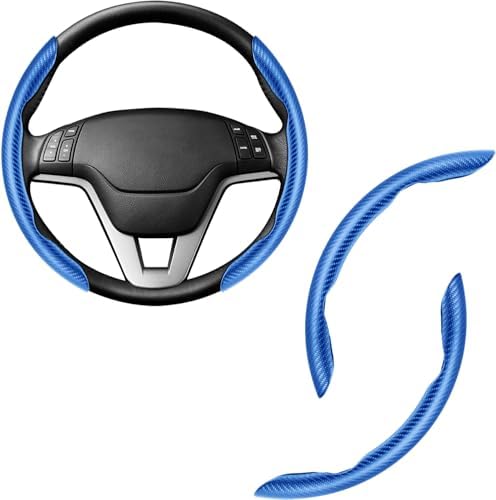 Amiss 2pcs Carbon Fiber Anti-Skid Steering Wheel Cover, Waterproof & Segmented by Amiss