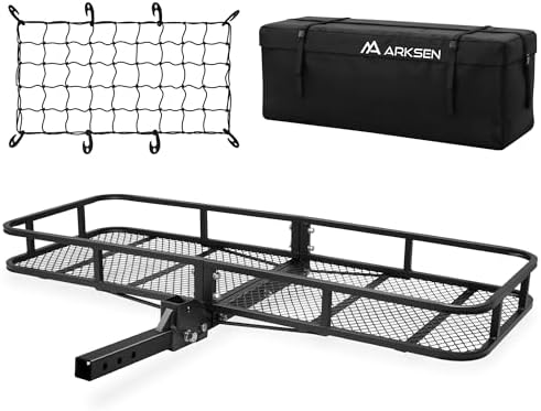 ARKSEN 60" x 23" x 5.5" Folding Hitch Cargo Carrier w/Bag&Net by ARKSEN