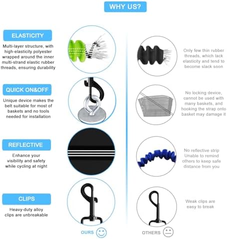 Dog Seat Belt for Bike Basket, Shock Absorbing Lead Bicycle Safety Leash - Image 6