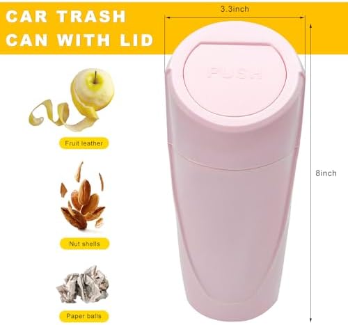 Car Trash Can Bin with Lid, Leakproof Portable Garbage Trash Bin Mini Cup - Image 2