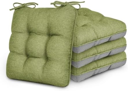 Love's cabin Memory Foam Chair Cushions Set of 4, 19 Inch, Olive Green by Lovescabin