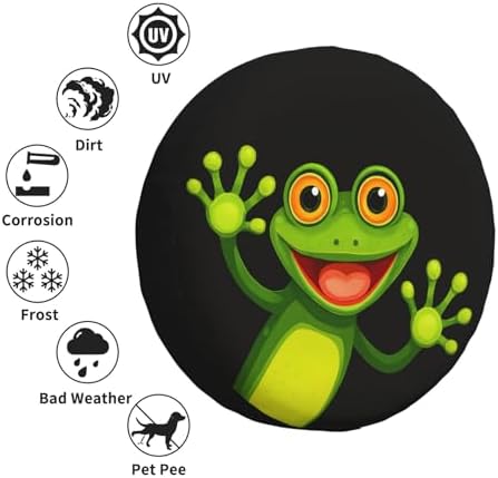 Merry Green Frog Spare Tire Cover Weatherproof Universal Wheel Protectors Wheel - Image 5