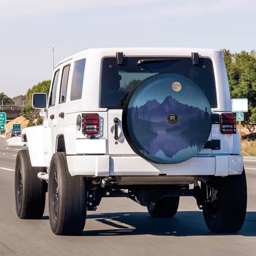 Mountain Scenery at Night Spare Tire Cover - Image 2