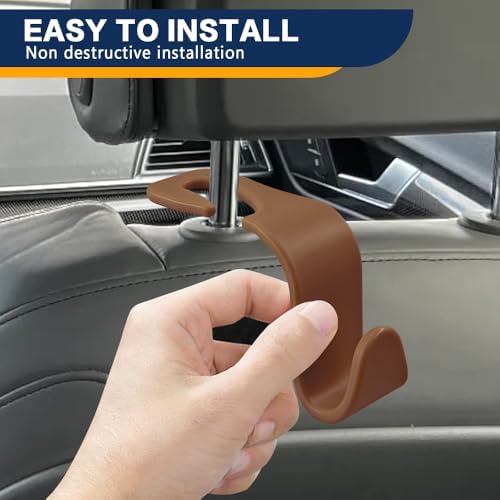 4PCS Car Seat Headrest Hooks, Car Purse Hook, Seat Back Organizer Storage - Image 5
