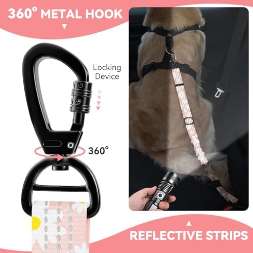 Pawaboo 2Pack Dog Car Seatbelt, 3-in-1 Dog Tether - Image 2