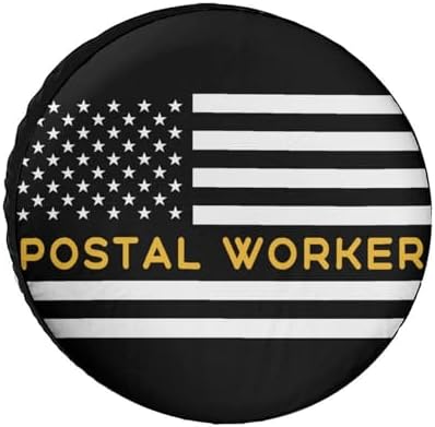 Postal Worker American Flag Tire Covers, Dust-Proof Weatherproof Wheel Covers by Unknown