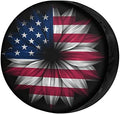 Delerain USA Flag Flower Spare Tire Cover by Delerain