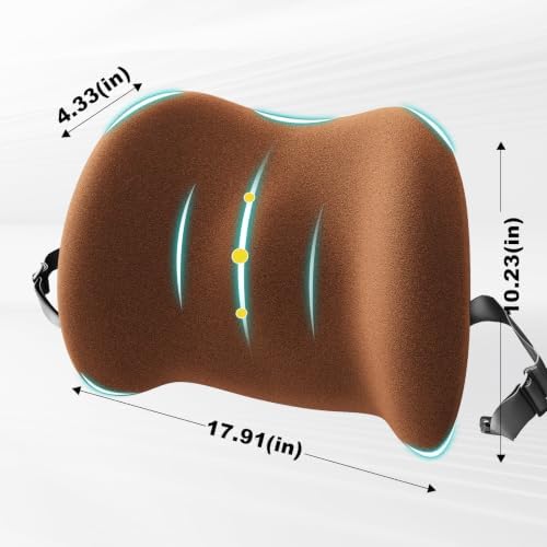 BYMECOST Lumbar Support Pillow for Car, Memory Foam Car Back Cushion - Image 2
