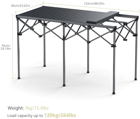 Anbte Heavy-Duty Roll Up Camping Table, Support 264 lbs, 48” x 24” - Image 3