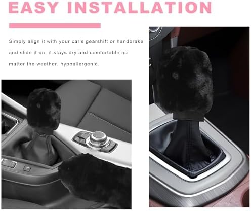 Sun Walker Fluffy Car Gear Shift Knob & Handbrake Cover, Furry Auto Hand Brake - Image 5
