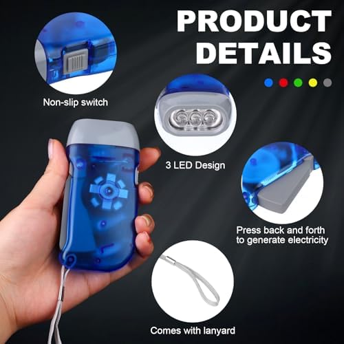 30 Pcs Hand Crank Flashlight 3 LED White Light Hand Press Torch No-Battery - Image 3