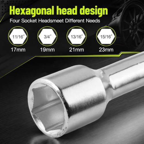 14" Cross 4 Way Lug Wrench for Car, Heavy Duty Tire Lug Nut Wrench - Image 3