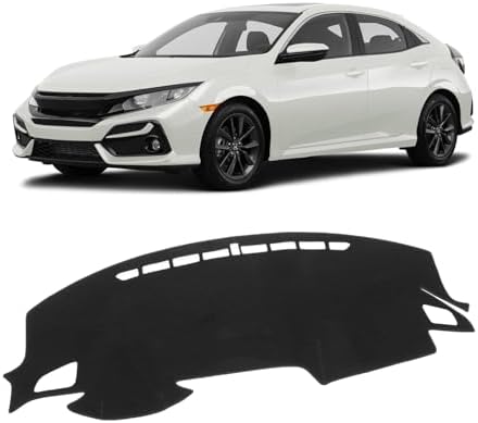 KUST Black Dash Cover Mat for Honda Civic 2016-2021 Polyester Non-Slip by KUST