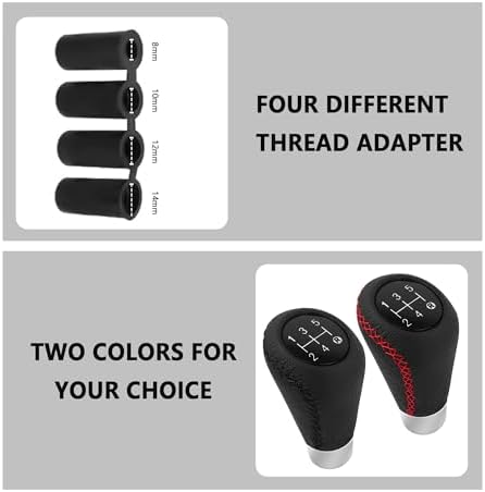 Car Gear Shift Knob with 4 Adaptive Parts, Leather 5 Speed Shift Knobs - Image 6