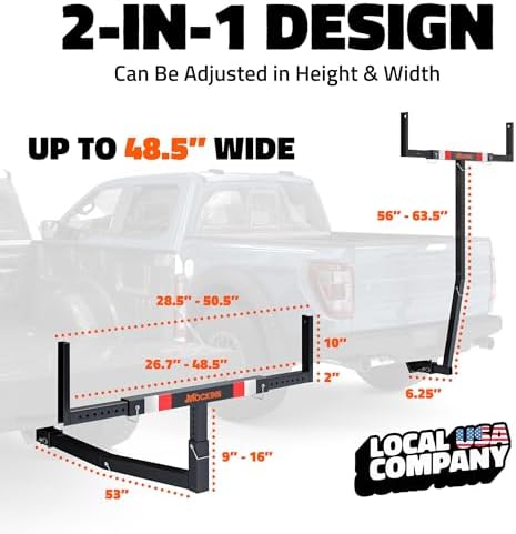 Mockins 750 Lbs Cap Truck Bed Extender Hitch Mount | 2-in-1 All-Weather Steel - Image 3