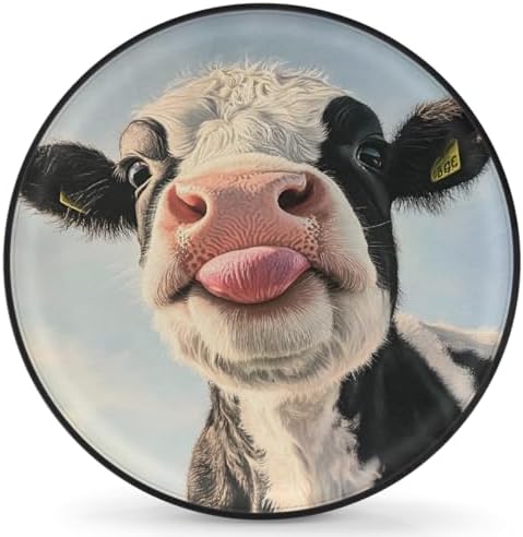 Spare Tire Cover for RV Trailer, Funny Animal Cows Waterproof Sun Leather Wheel by cfpolar